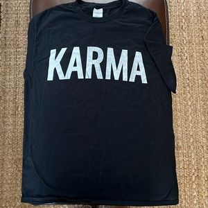“KARMA” black tshirt men size large